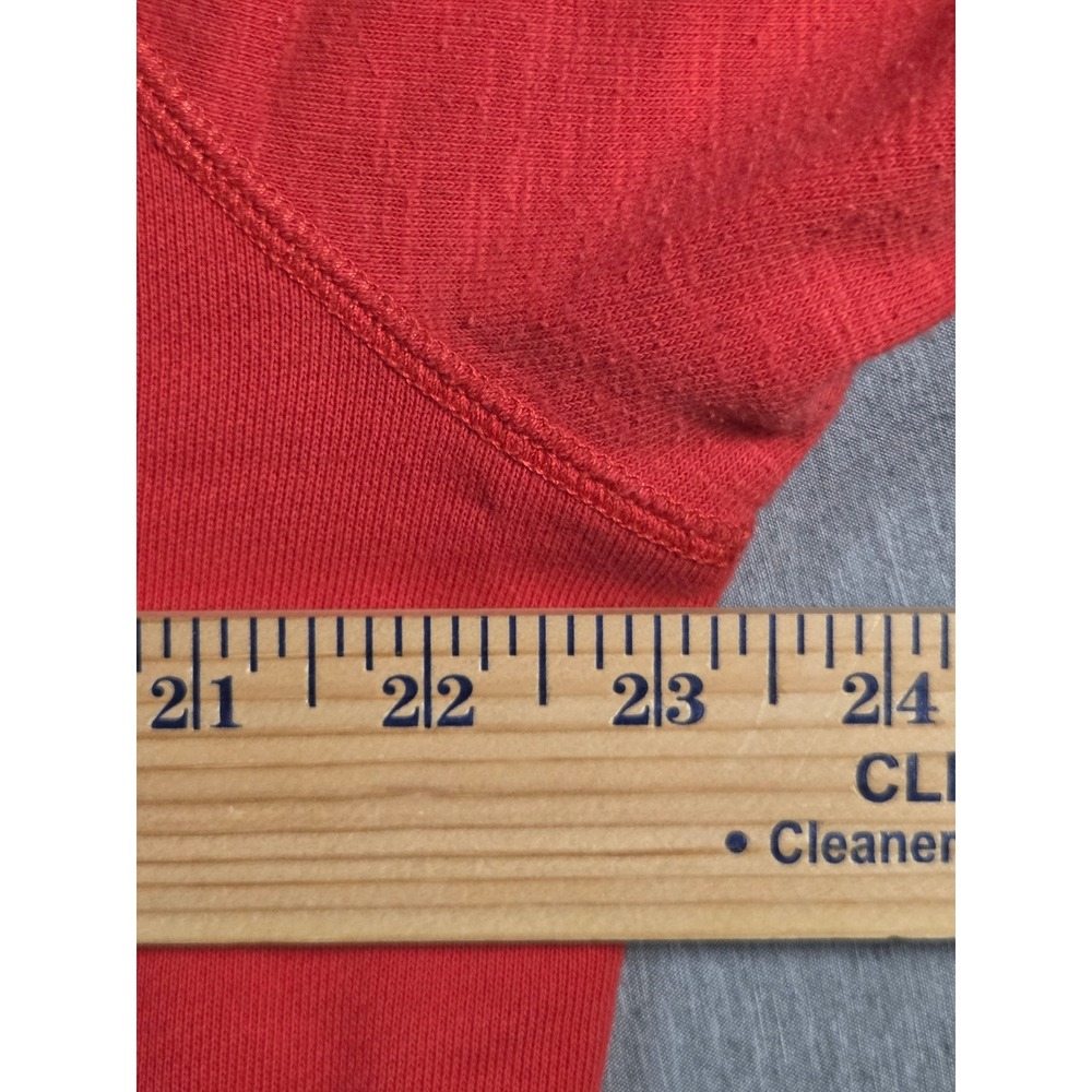 Converse All Star Mens Large Red Raglan Crewneck Sweatshirt Logo Pullover L - Picture 7 of 8